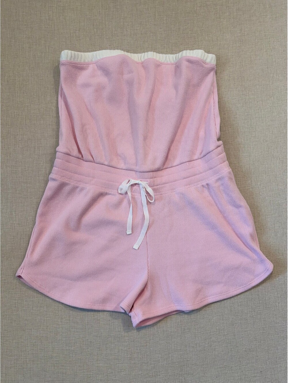 Gilly Hicks Cozy Strapless Waffle Onesie Romper - Size Large